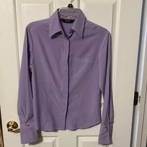 Express Lavender-Purple Button Front Blouse